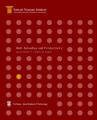 R&D, Subsidies and Productivity, Science, Technology and the Economy Program STE-WP-7
