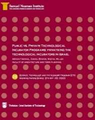 Public vs. Private Technological Incubator Programs: Privatizing the Technological Incubators in Israel STE-WP-26