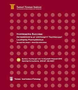 Harnessing Success: Determinants of University Technology Licensing Performance STE-WP-35