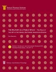 The Military as a Public Space - The Role of the IDF in the Israeli Software Innovation System, Science, Technology and the Economy Program (STE) - Working Papers Series STE-WP-13