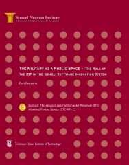 The Military as a Public Space - The Role of the IDF in the Israeli Software Innovation System, Science, Technology and the Economy Program (STE) - Working Papers Series STE-WP-13
