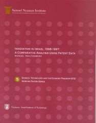 Innovation in Israel 1968-1997: A Comparative Analysis using Patent Data, Science, Technology and the Economy Program STE-WP-5