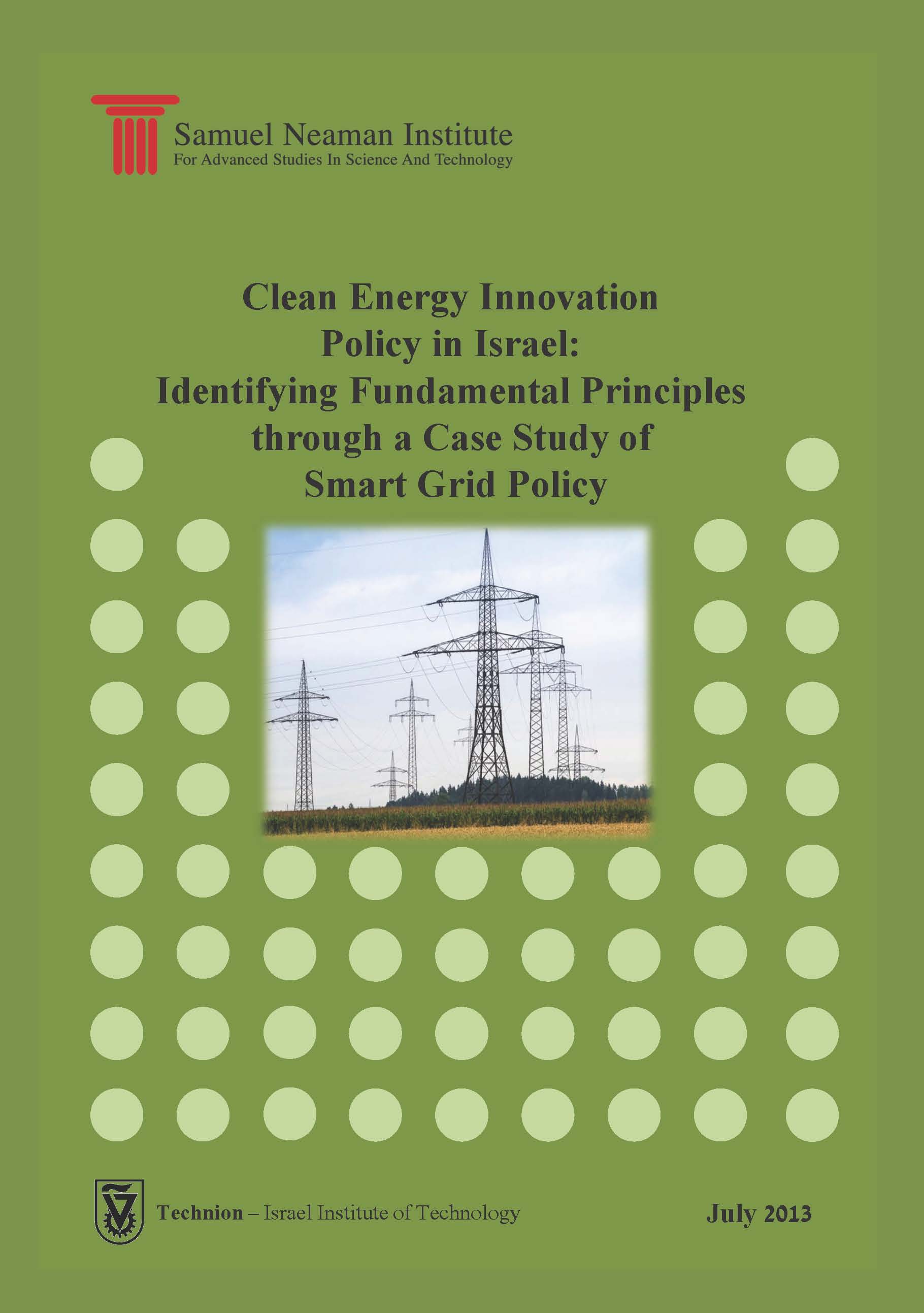 Clean Energy Innovation Policy in Israel: Identifying Fundamental Principles through a Case Study of Smart Grid Policy