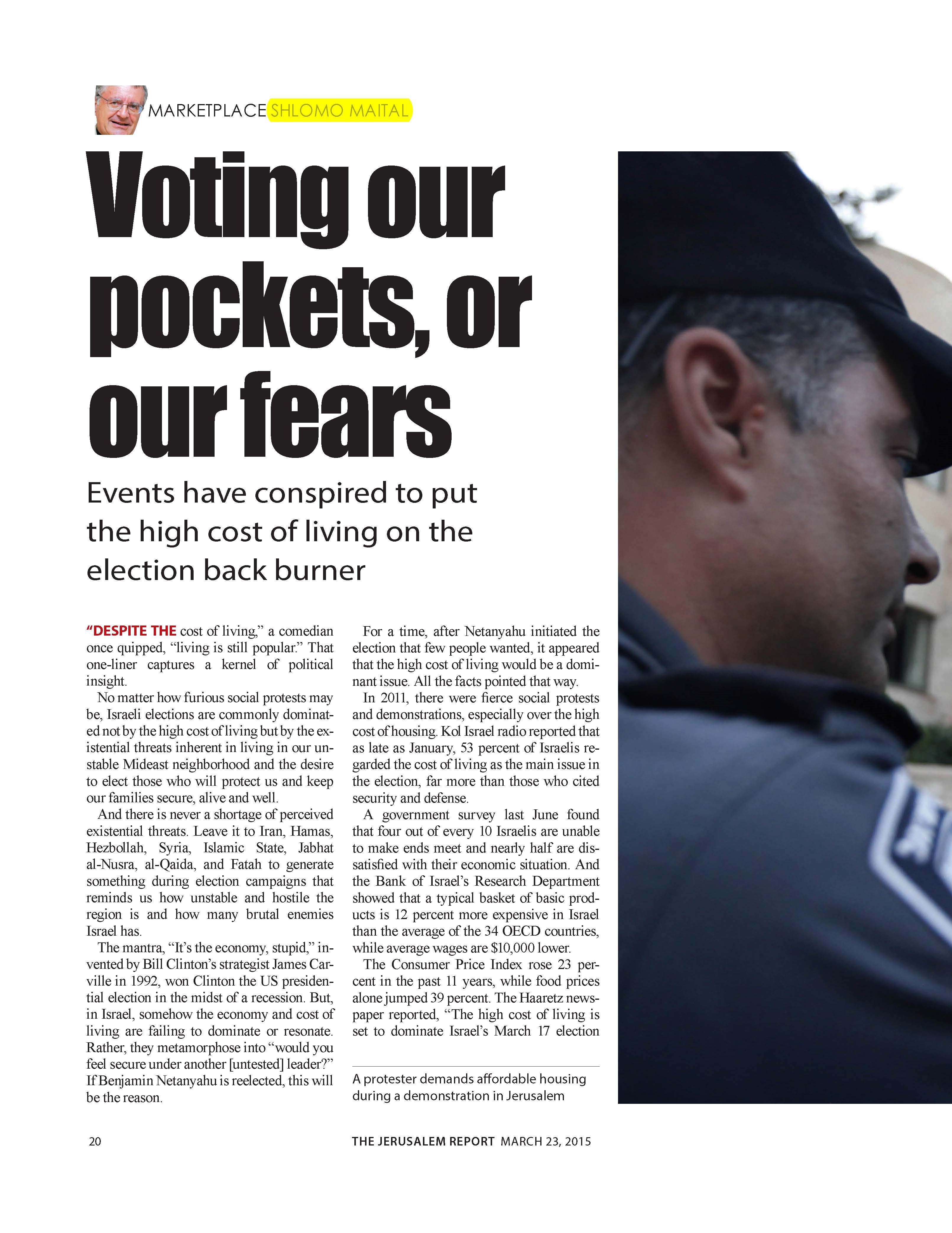 Voting our pockets, or our fears