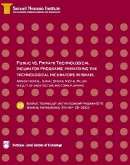 Public vs. Private Technological Incubator Programs: Privatizing the Technological Incubators in Israel STE-WP-26