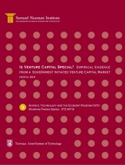 Is Venture Capital Special? Empirical Evidence from a Government Initiated Venture Capital Market, Science, Technology and the Economy Program (STE) - Working Papers Series STE-WP-9