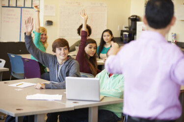 High School Students With Teacher