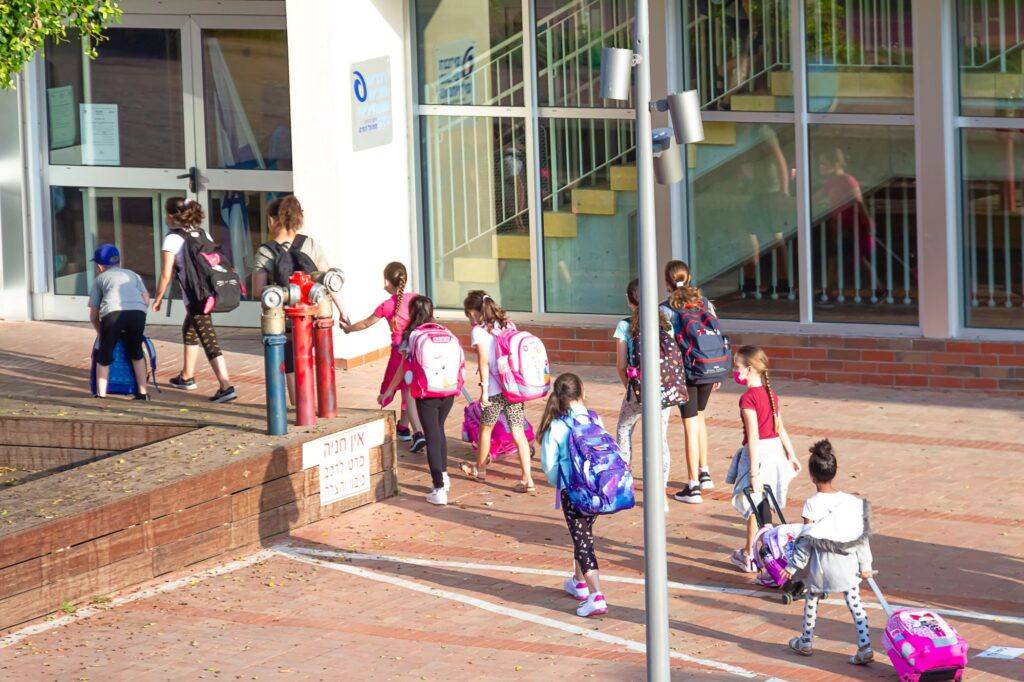 kids going to school