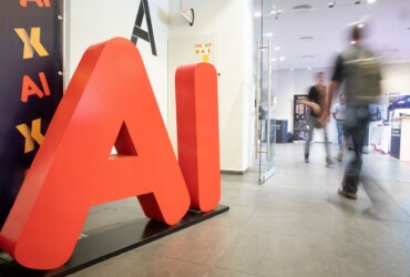 People attend the Future of AI 2023 Annual Summit in Tel Aviv, Israel, on July 5, 2023. The Future of AI 2023 Annual Summit opened on Tuesday evening in the Israeli coastal city of Tel Aviv with about 1,000 participants from 16 countries.   This year, the two-day event focuses on generative AI, which creates a wide variety of new content such as text, images or audio, using machine learning algorithms. (Photo by Chen Junqing/Xinhua via Getty Images)